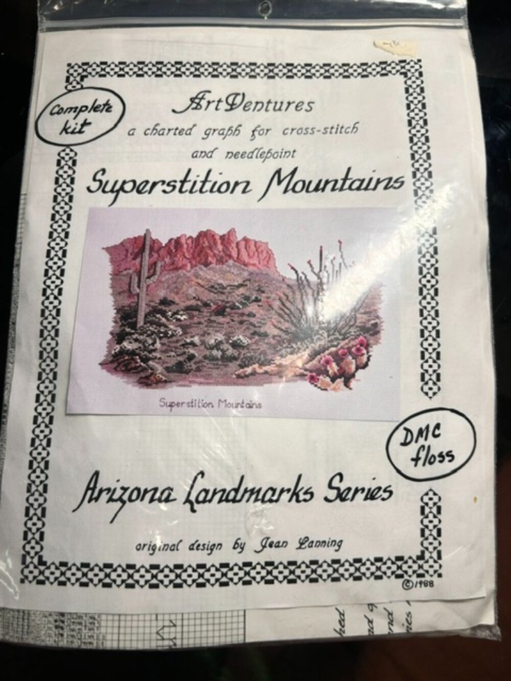 Vintage ArtVentures Superstition Mountains Cross Stitch Kit | Arizona Landmarks